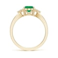 thumbnail image 2 of ANGARA Natural 1.1 ct Emerald Split Shank Engagement Ring with Trio Diamonds in 14K Yellow Gold for Women (Size-8x6mm) | May Birthstone, Anniversary, Jewelry Gift for Women | Natural Emerald Ring, 2 of 9