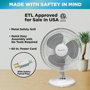 Comfort Zone 12 in. 3-Speed Oscillating Table or Desk Fan, White