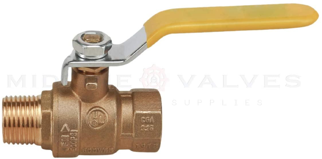 Midline Valve MF822256-10 Premium Brass Full Port Ball Valve, 3/4 in. FIP x 3/4 in. MIP (10 Pack)