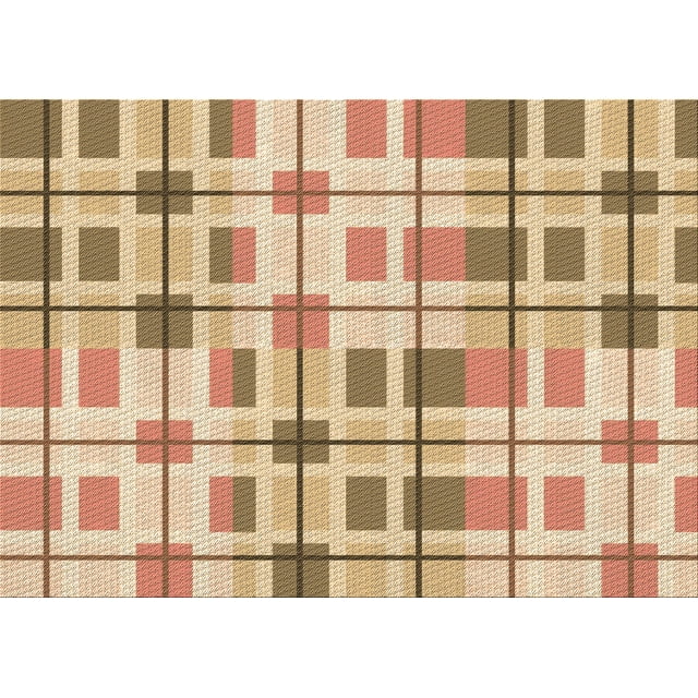 Ahgly Company Machine Washable Indoor Rectangle Transitional Brown Gold Area Rugs, 8' x 10'