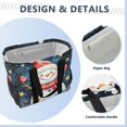 thumbnail image 4 of Large Hand-Held Storage Bag Kitchen Reusable Grocery Bags， Travel Tote Bags， Waterproof Tote，Laundry Bag，Beach Bag， Pool Bag Shawl Cute Snowman, 4 of 8