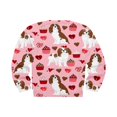 thumbnail image 4 of PENGXIANG Femmes Chemises Casual Col Rond Manches Longues Pull Tops Mode Amour Coeur Graphique Sweatshirt, 4 of 5