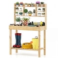 thumbnail image 1 of Costway Potting Bench Table Wooden Garden Work Bench Platform with Display Rack Hidden Sink, 1 of 10