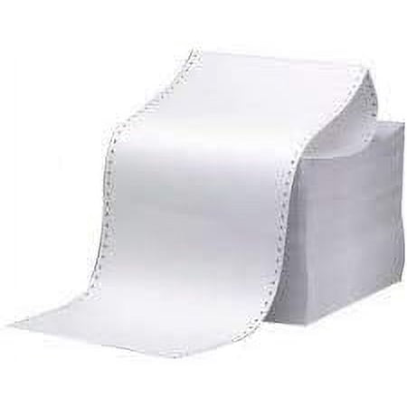 180, Dot Computer Paper 9-1/2'' x 11'' White, 1/2 Marginal Perfs. 20# 1 Part, 2400/Carton