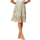 thumbnail image 1 of Faldas midi florales para mujer Inspire Chic, con volantes, cintura alta, fluida, en línea A, con abertura, longitud hasta la rodilla, XS, verde claro, 1 of 6