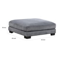 thumbnail image 5 of Rix 45 Inch Ottoman- Attached Seat Cushion in Gray Corduroy Fabric- Wood, 5 of 6