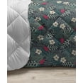 thumbnail image 3 of Peonies Down Alternative Comforter, Vintage Style Blooming Spring Flowers Pattern, Microfiber Quilt for All Season, 5 Sizes, Dark Grey Green, by Ambesonne, 3 of 3