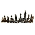 thumbnail image 1 of 1PC Rétro Couronne Strass Noir Incrusté Couronne de Cheveux Élégant pour la Mariée Dame, 1 of 7