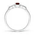thumbnail image 2 of ANGARA Natural Vintage Style Oval Ruby Ring with Diamond Accents in 14K White Gold for Women (Size-5x3mm) | July Birthstone, Birthday, Anniversary, Jewelry Gift for Women | Natural Ruby Ring, 2 of 8