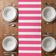 thumbnail image 6 of Pink Striped Table Runner - 70 Inch Long, Kitchen Dining Table Runner Dresser Scarves, Modern Simple Monochrome Geometric White Farmhouse Decor for Coffee Tables Wedding Party Banquet, 6 of 8