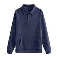 thumbnail image 6 of WUSUOWEI Womens V Neck Long Sleeve Sweatshirt Bottom Tops Lightweight Dressy Casual Business Basic Pullover Top with Pockets 2026 Fall Winter Outfits XXL, 6 of 6