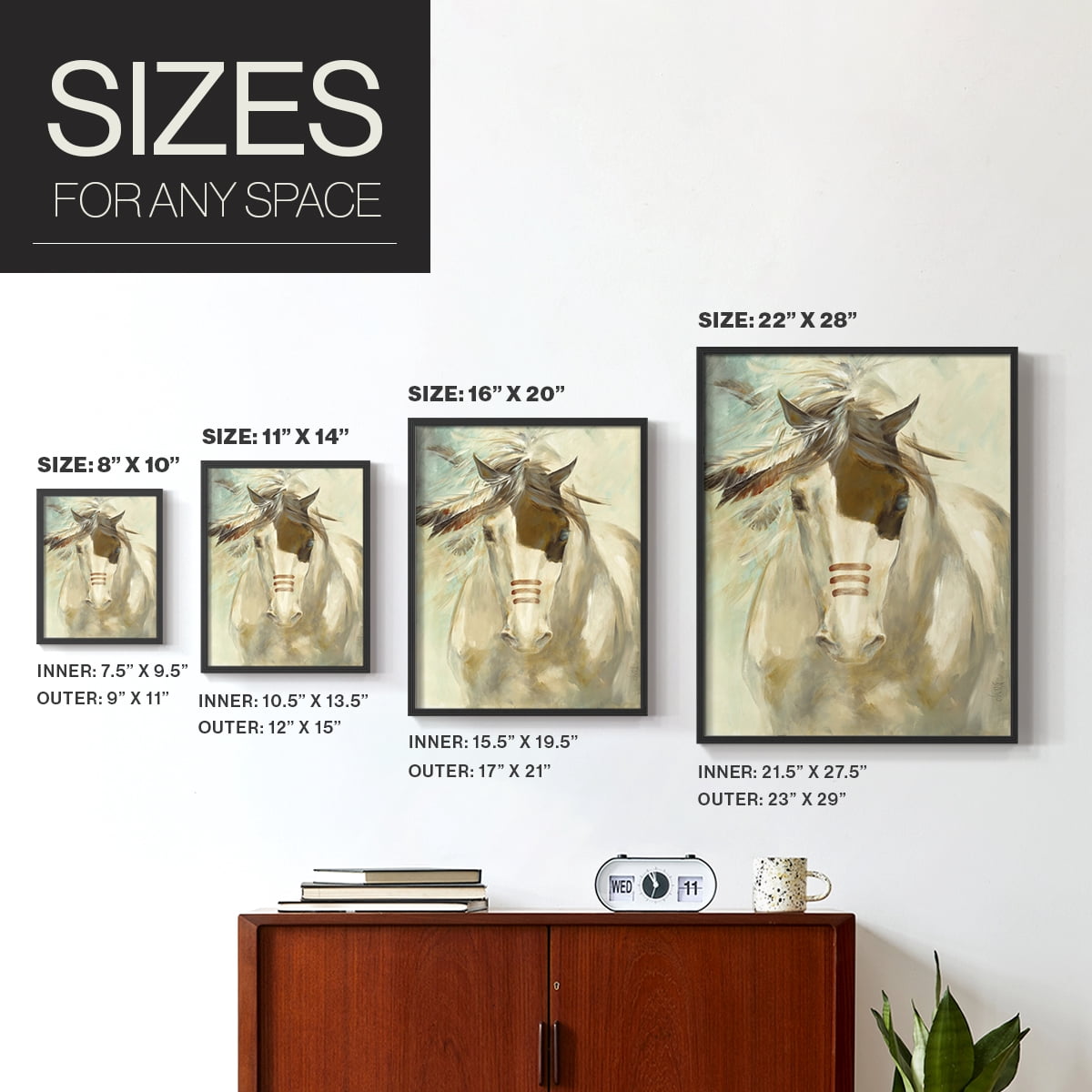 Warrior Framed Print in Black Solid Wood 22 x 28 Framed Print