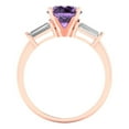 thumbnail image 4 of 2 ct Round Cut Simulated Alexandrite Three-Stone Engagement Ring for Women in 18K Rose Gold, 4 of 5