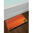 thumbnail image 2 of Africa Bath Mat, Panorama of Safari Animals Gulls Reflections in Background at Sunset Scenery, Non-Slip Plush Mat Bathroom Kitchen Laundry Room Decor, 29.5 X 17.5 Inches, Burnt Orange Black, Ambesonne, 2 of 2