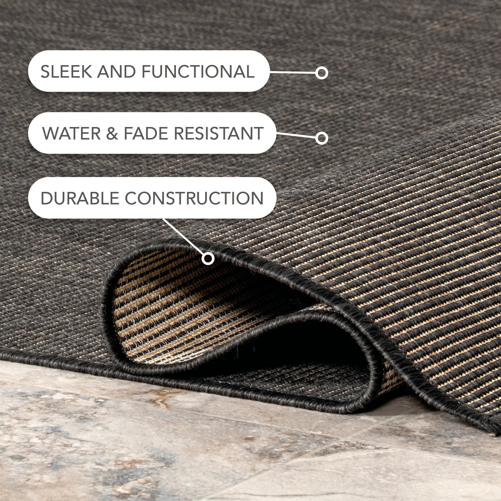nuLOOM Nakia Transitional Indoor/Outdoor Area Rug, 9' 6" x 12', Nakia Dark Grey