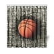 GCKG Rideau de Douche de Sport de Basket-Ball, Gris Mur de Brique Tissu Polyester Rideau de Douche Ensembles de Salle de Bains avec des Crochets 66x72 Pouces – image 1 sur 3