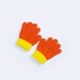 thumbnail image 2 of SGFCWSX Kids Winter Gloves Knit Snow Trips Gloves for Boys Girls Fleece Lined Color Block Gloves Orange Size 3-5 Years, 2 of 3