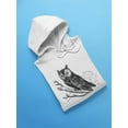 thumbnail image 3 of American Owl Pencil Drawing Hoodie Women -Image by Shutterstock, Female Medium, 3 of 4