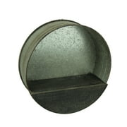 Rustic Galvanized Metal Ring Round Wall Shelf