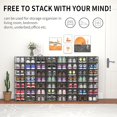 thumbnail image 6 of 12 Pack Clear Plastic Shoe Storage Bins, Stackable Foldable Shoe Organizer with Black Frame for Closet Space Saving, 6 of 7