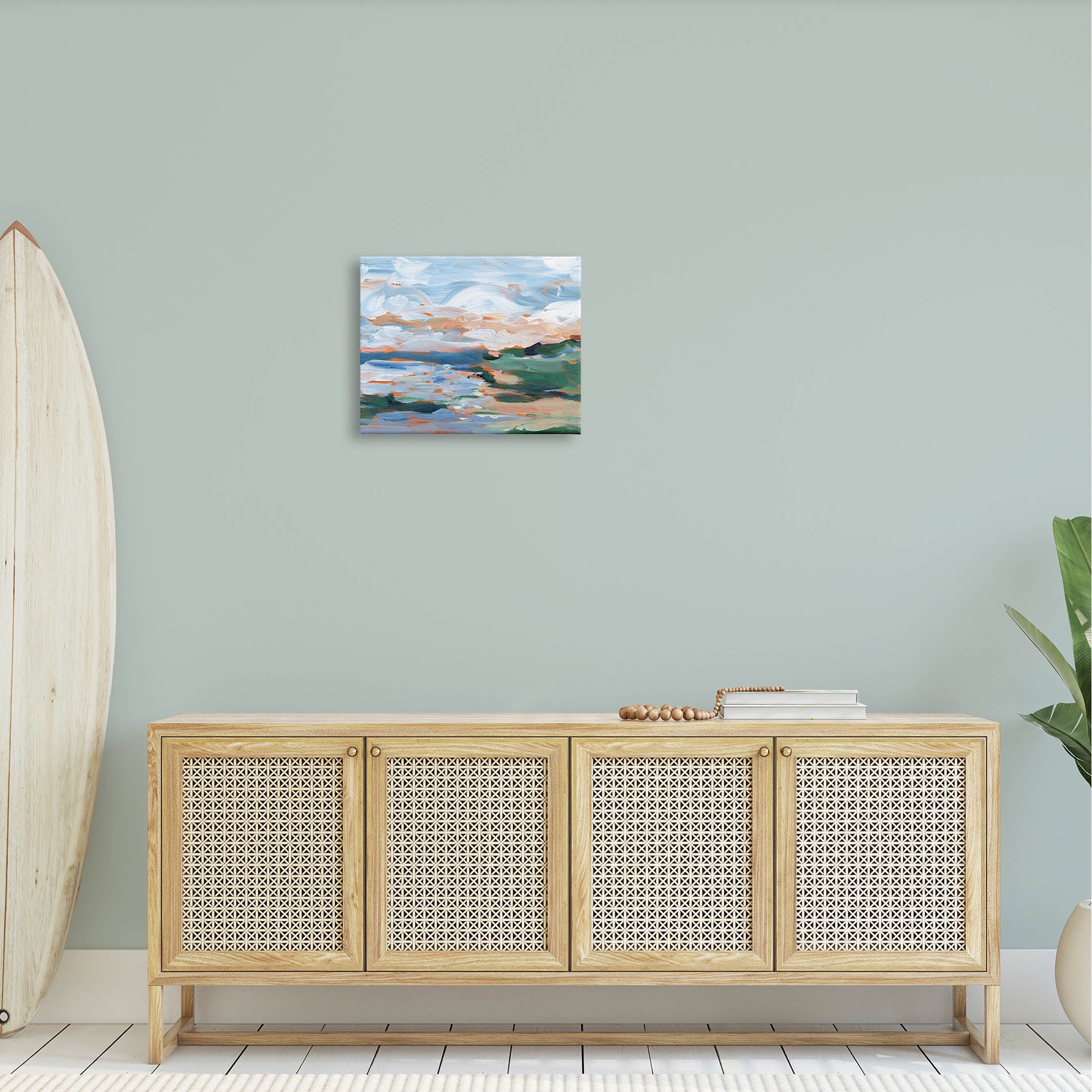 Seaside Modern Landscape Scene Landscape Painting Gallery Wrapped Canvas Print Wall Art