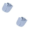 thumbnail image 4 of Qarigey Mujeres diseño simple Color sólido falso cuello niñas Formal falso media camisa decorativa desmontable solapa accesorio Punto azul 2piezas, 4 of 6