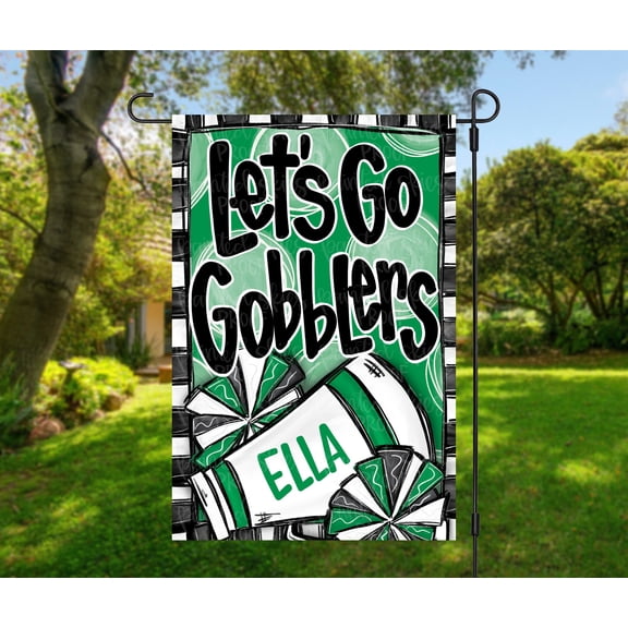 Custom Team Cheer Garden Flag personalized Yard Art Outdoor Decor whimsical lets go team g