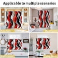 thumbnail image 6 of Red Black Grey Kitchen Curtains 63 Inch Length, Geometric Moire Artwork Modern Abstract Grommet Top Bedroom Living Room Curtains, Light Filtering Cafe Curtain Drapes 2 Panels Set 104''x63'', 6 of 9
