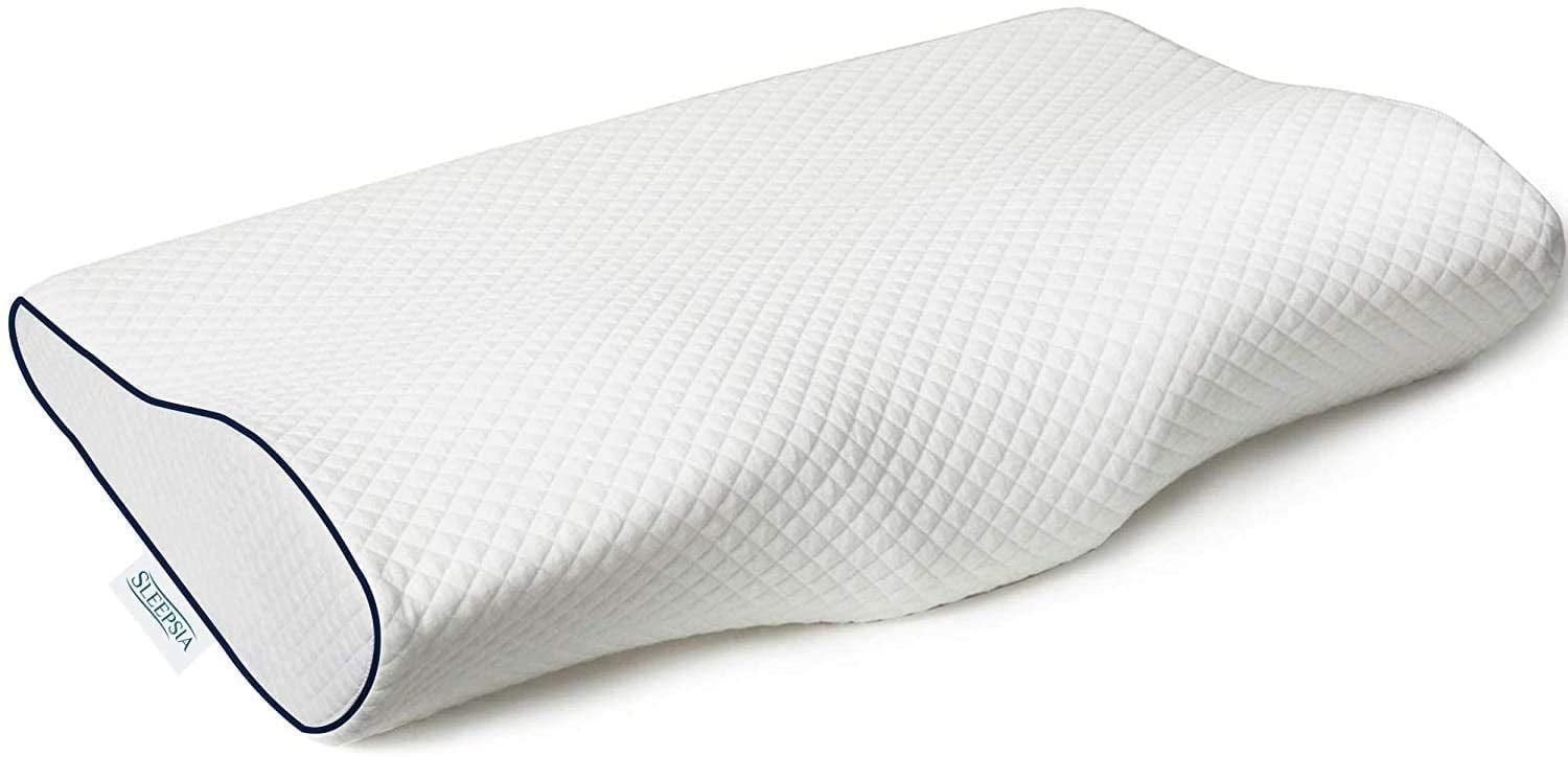 Orthopedic Memory Foam Contour Sleep Pillow Roll Cervical Neck Support Bamboo 