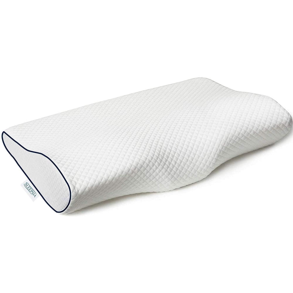 Sleepsia Cervical Pillow, Standard Orthopedic Memory Foam Pillow for Sleeping (Standard Size