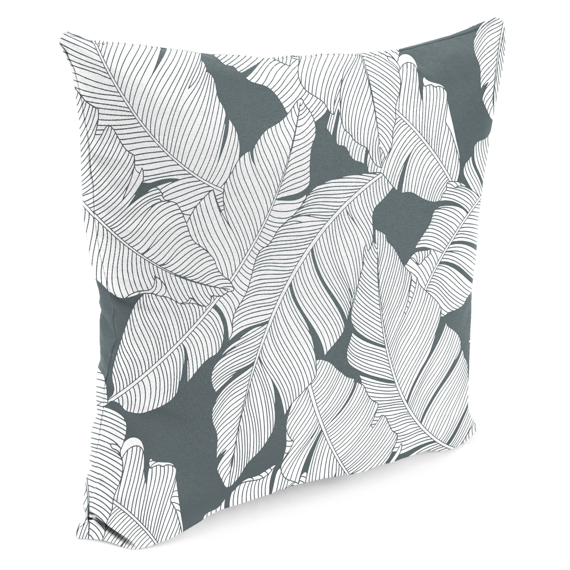 Jordan Manufacturing 16" x 16" Carano Stone Grey Leaves Square Outdoor Throw Pillow (2 Pack)