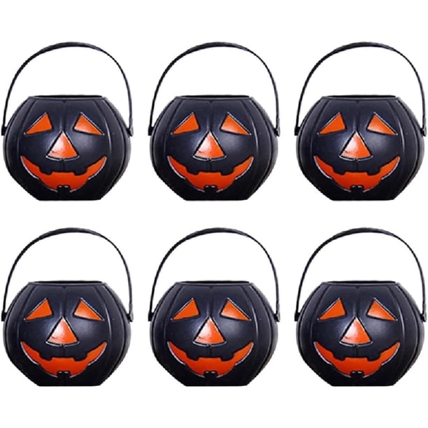 12 Cubos De Halloween Para Dulces - Calabaza, Bruja, Fantasma Y Calavera, Pequeños Con Asa