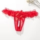 thumbnail image 2 of Gibobby Verano calzoncillos adelgazantes Tanga encaje con abierta para mujer Bragas transparentes con perlas masaje（Rojo， XL), 2 of 3