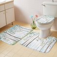 thumbnail image 4 of Green Forest Bathroom Rugs Set Watercolor Vintage Branches Leaf Botanical Country Non Slip Absorbent Soft Bath Mats 3 Piece Set with Bathroom Rug, U-Shaped Floor Mat, Toilet Seat Cover Small Size, 4 of 9