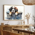 thumbnail image 3 of Saint Bernard Cute Dog Cat in Bathtube Pictures Painting Prints, Funny Colorfull Animals Bathroom Wall Decor Pet Artworks Pet Gift Ready To Hang, Canvas Wall Art, 3 of 5
