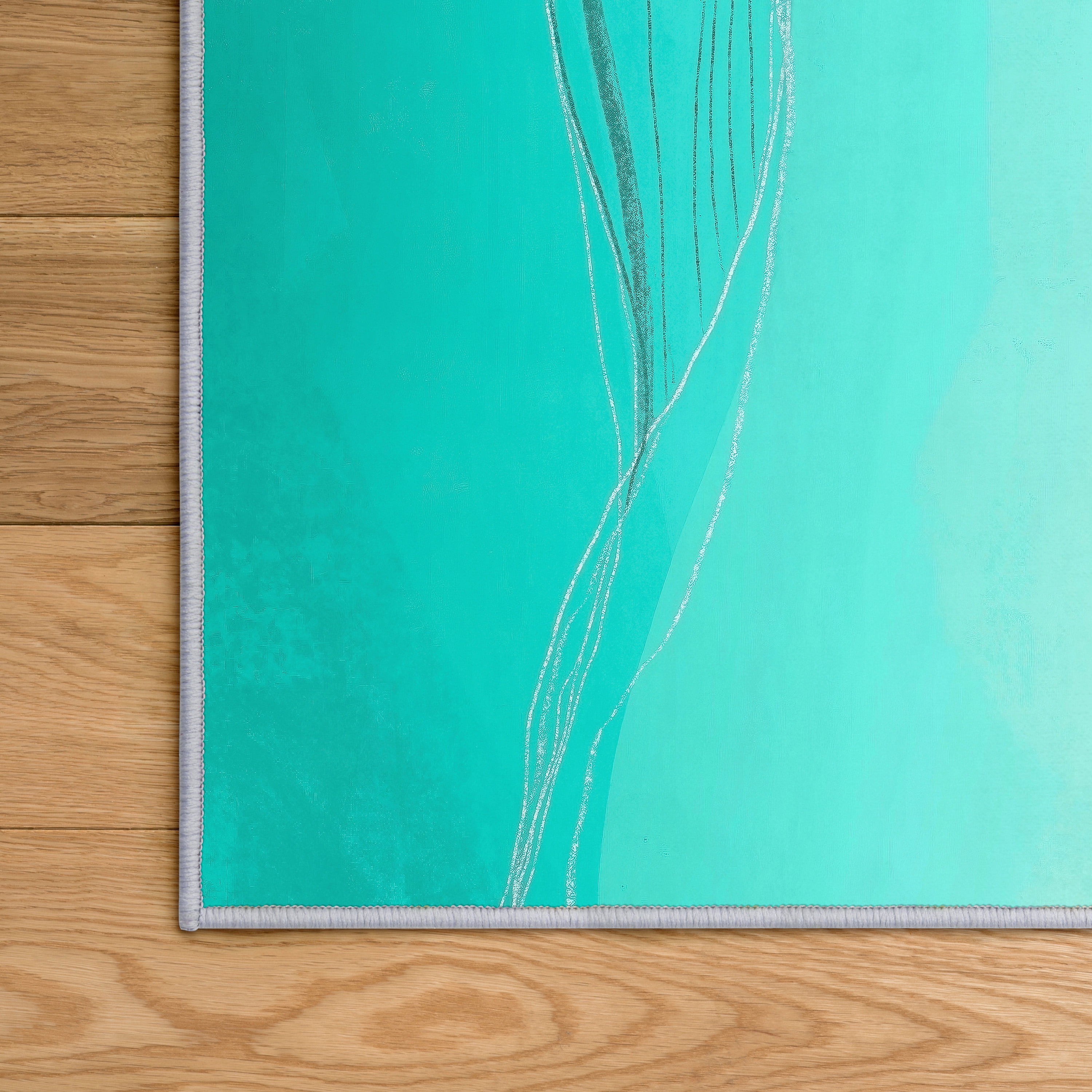 Ethereal Shore Washable Art Area Rug size 8'x10', Power-loomed, Heavenly Softness with Non-Slipping Backing