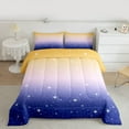 thumbnail image 2 of Castle Fairy Kids Teens Universe Galaxy Cosmos Bedding Comforter Set 2pcs,Starry Sky Twin Comforter Sets Microfiber,Blue Yellow Pink Gradient Breathable Bedding Set,Lightweight Room Decor,Reversible, 2 of 8