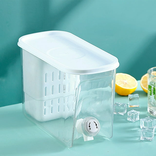 3.6L Cold Kettle With Faucet In Refrigerator,Large Capacity Storage For Fruit Dispenser With Top And Spigot Fruit Teapot Lemonade Bucket