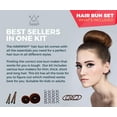 HAWWWY Brown 12Pc Hair Bun Maker Easy Fast Tool for Short/Long Hair