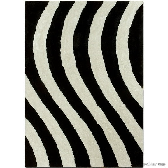 Allstar Rugs Allstar Modern 3D Wavy Line Design Rug White 4' 11"x6' 11" 5' x 8'
