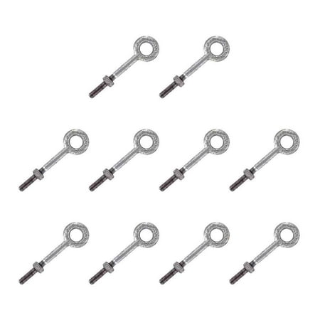 

1/4 x 2 Galvanized Eye Bolt - 10 Pack