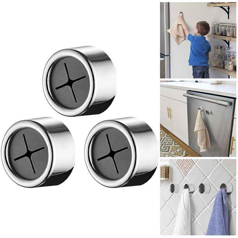 3 Pieces Kitchen Towel Holder, Kitchen Towel Holder, Round Adhesive Hook  Clip Holder, Self-adhesive Towel Hooks, For Bathroom, Kitchen, Household