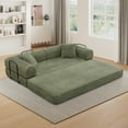 thumbnail image 6 of Muumblus 78" Corduroy Loveseat Cloud Sofa , Queen Size Convertible Slpper Couch Bed for Living Room, Green, 6 of 11