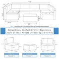 thumbnail image 4 of Gotland 7 Piece Patio Conversation Set,Rattan Wicker Outdoor Furniture Patio Sectional Sofa Navy Blue, 4 of 7