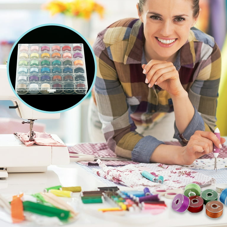 36pcs Colorful Spools And Empty Plastic Bobbins Case Organiser Set Sewing  Machine Bobbin Box Storage Sewing Accessories - Arts, Crafts & Sewing - Temu