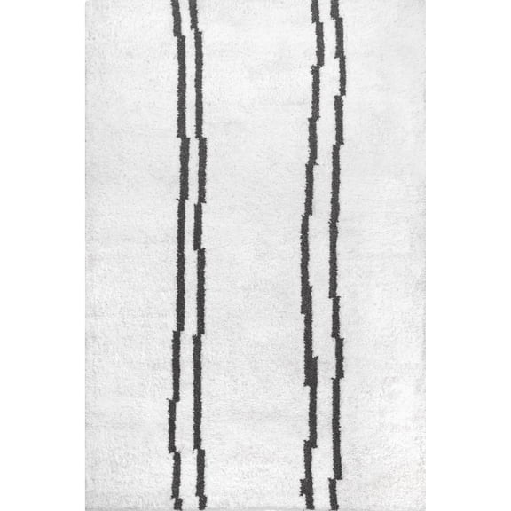 nuLOOM Isis Handmade Striped Modern Area Rug, 8' x 10', Ivory