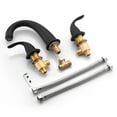 thumbnail image 3 of Two Handle Matte Black Roman Tub Faucet with Valve, High Flow 3 Hole Deck Mount Bathtub Faucet, 3 of 6
