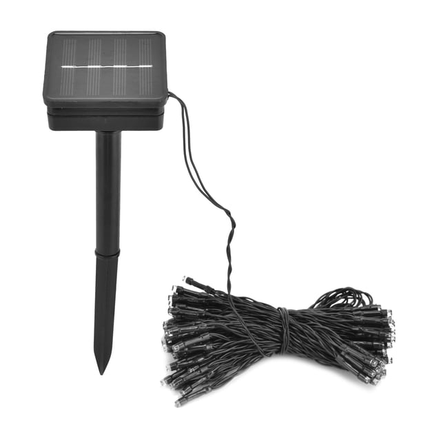 Guirnalda de luces solares impermeables de 12 m y 100 LED de colores para patio, jardín, decoración de fiestas
