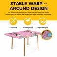 thumbnail image 4 of Pink Easter Table Cloths for 4 Foot Rectangle Tables, Easter Bunny Eggs Spring Cartoon Farmhouse Wood Grain Patio Waterproof Elastic Fitted Tablecloths, Washable Rectangular Table Cover for Camping, 4 of 8