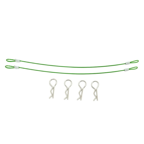 Bewildely Cuerda antipérdida de la cáscara del coche con alta dureza y compatibilidad de la barra del Pin del clip R del metal de la fuerza Kits de construcción modelo verde 1:10